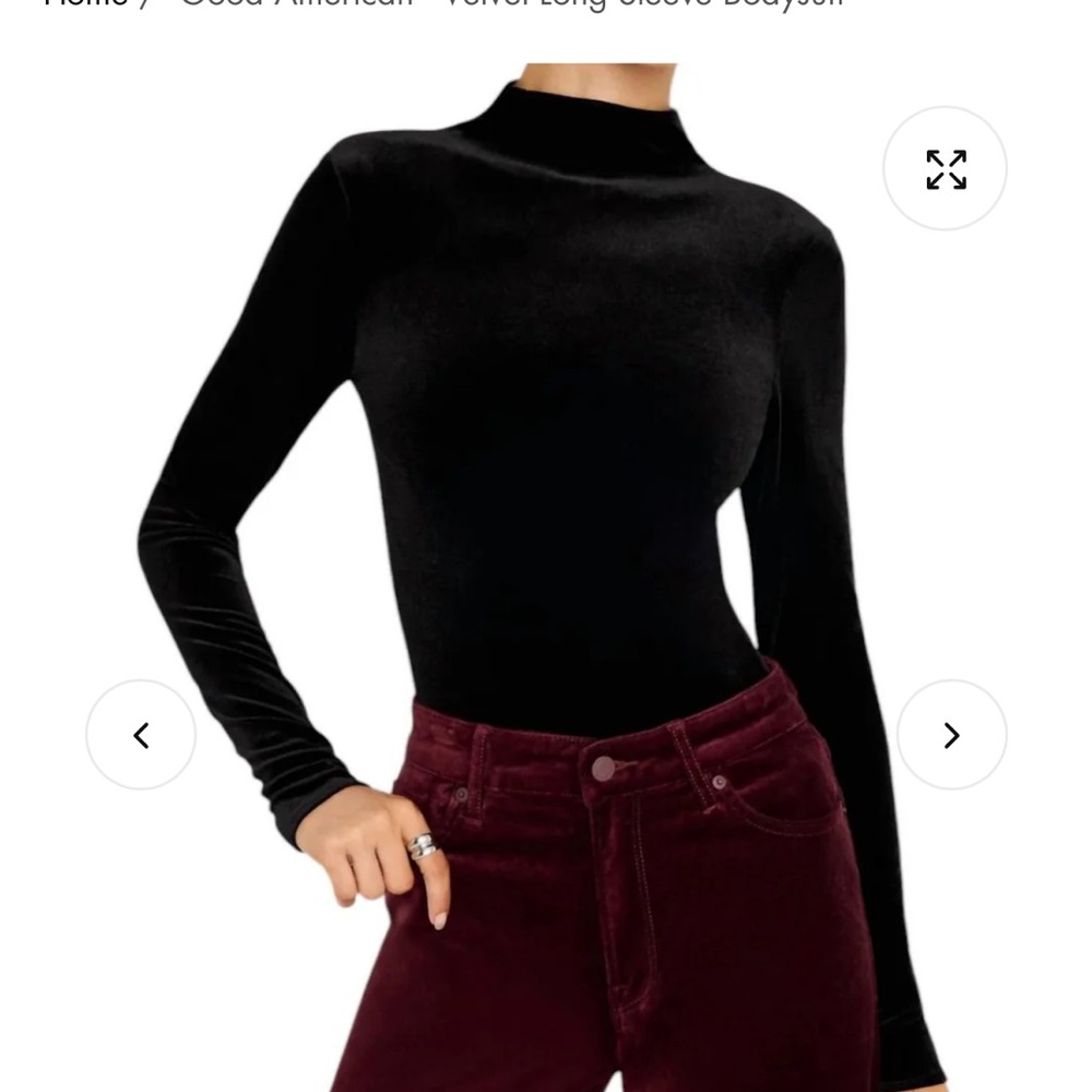 Good American Velvet Bodysuit M NWT
